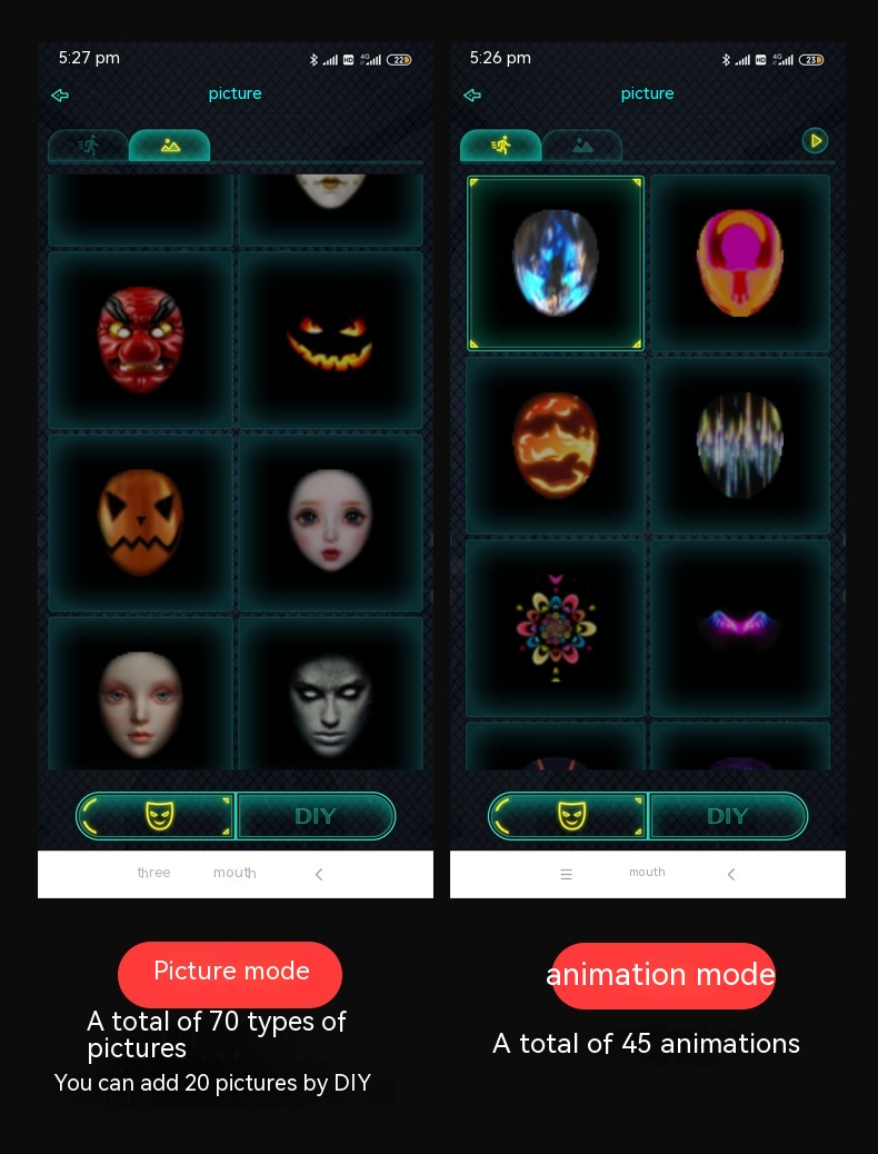 LED Light-Up Face Mask – Color-Changing Rave & Costume Mask