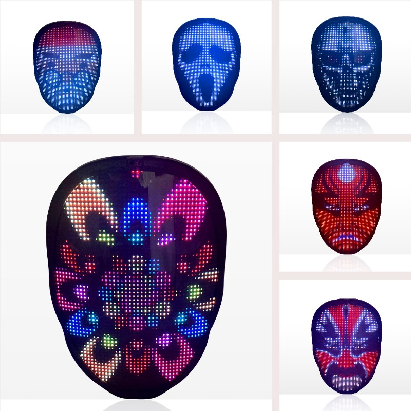 LED Light-Up Face Mask – Color-Changing Rave & Costume Mask