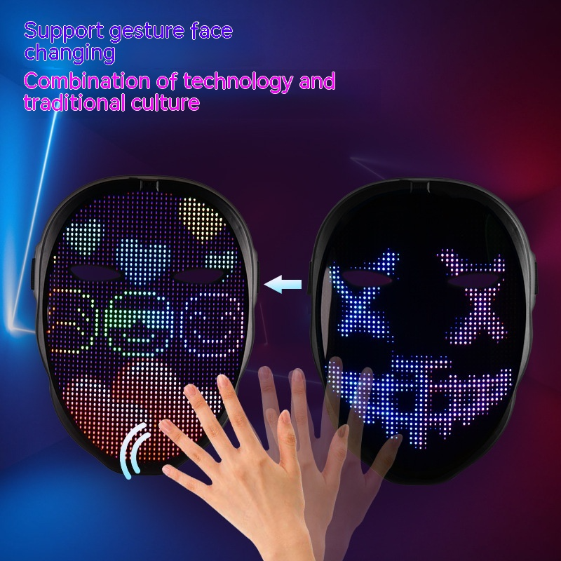 LED Light-Up Face Mask – Color-Changing Rave & Costume Mask