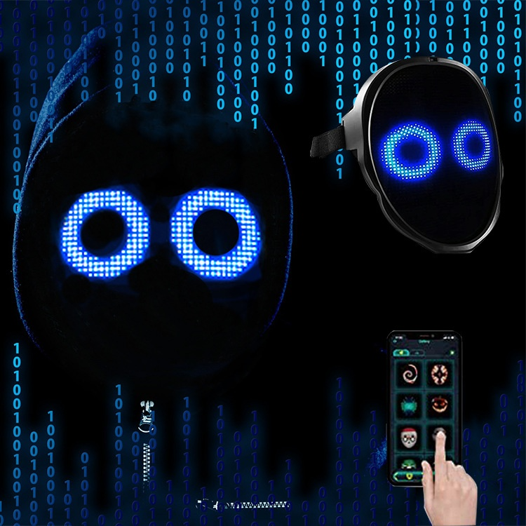 LED Light-Up Face Mask – Color-Changing Rave & Costume Mask