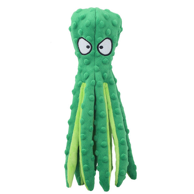 Plush Octopus Dog Toy – Squeaky, Bite-Resistant & Available in 4 Colors