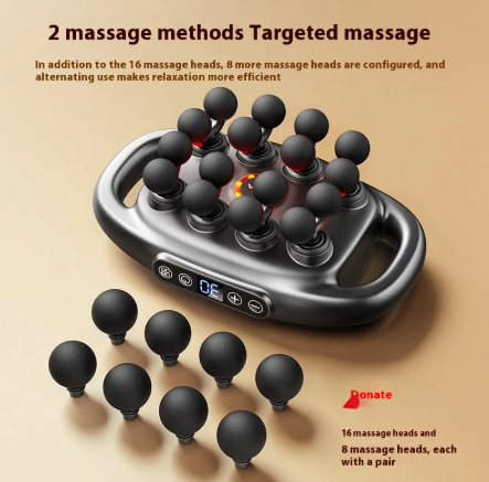 Deep Tissue Massage Gun – 30 Speeds, 8/16 Interchangeable Heads