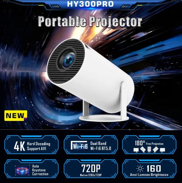 HY300 Pro HD Home Theater Projector – Portable with Built-In Speaker